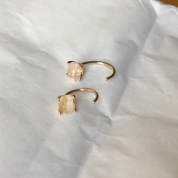 Free People Jewelry - Free people NWOT crystal hoop Huggie earrings